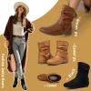 imageVepose Womens Slouch Ankle Flat Boots Fashion Short Low Heel Zipper 939A BootiesCamel Puzipper 939a