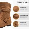 imageVepose Womens Slouch Ankle Flat Boots Fashion Short Low Heel Zipper 939A BootiesCamelzipper 939a