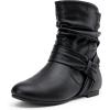 imageVepose Womens Slouch Ankle Flat Boots Fashion Short Low Heel Zipper 939A BootiesBlack Puzipper 939a