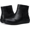 imageVepose Womens Ankle Boots Low Heels Chunky Cutout BootiesPerforated Western ShoesLeather9009black