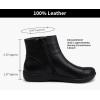 imageVepose Womens Ankle Boots Low Heels Chunky Cutout BootiesPerforated Western ShoesLeather9009black