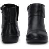 imageVepose Womens Ankle Boots Low Heels Chunky Cutout BootiesPerforated Western ShoesLeather9009black