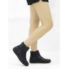 imageVepose Womens Ankle Boots Low Heels Chunky Cutout BootiesPerforated Western ShoesLeather9009black