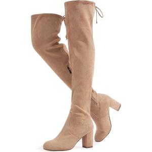 imageVepose Womens 992 Thigh High Over The Knee Boots Suede Long Boot with Inner ZipperThigh High992sand