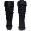 imageVepose Womens 942 Knee High Boots Suede Slouch Flat Comfort BootsSlouch Suede Boots942black