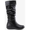 imageVepose Womens 942 Knee High Boots Suede Slouch Flat Comfort BootsSlouch Suede Boots942black Pu