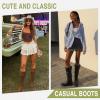 imageVepose Womens 942 Knee High Boots Suede Slouch Flat Comfort BootsSlouch Suede Boots942black Pu