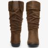 imageVepose Womens 942 Knee High Boots Suede Slouch Flat Comfort BootsSlouch Suede Boots942brown