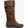 imageVepose Womens 942 Knee High Boots Suede Slouch Flat Comfort BootsSlouch Suede Boots942brown