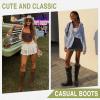 imageVepose Womens 942 Knee High Boots Suede Slouch Flat Comfort BootsSlouch Suede Boots942brown