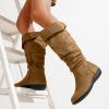 imageVepose Womens 942 Knee High Boots Suede Slouch Flat Comfort BootsSlouch Suede Boots942camel