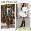 imageVepose Womens 942 Knee High Boots Suede Slouch Flat Comfort BootsSlouch Suede Boots942camel
