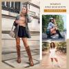 imageVepose Womens 953 Lace Platform Combat Knee High Boots with Comfort Chunky HeelPlatform953brownpu