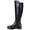 imageVepose Womens 9662 Knee High Boots Casual Tall Riding Boots Low Flat Heel Wide Calf and Inner ZipperKnee High Boots9662black Pu