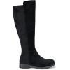 imageVepose Womens 9662 Knee High Boots Casual Tall Riding Boots Low Flat Heel Wide Calf and Inner ZipperKnee High Boots9662black Suede