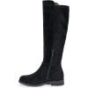 imageVepose Womens 9662 Knee High Boots Casual Tall Riding Boots Low Flat Heel Wide Calf and Inner ZipperKnee High Boots9662black Suede