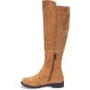 imageVepose Womens 9662 Knee High Boots Casual Tall Riding Boots Low Flat Heel Wide Calf and Inner ZipperKnee High Boots9662camel