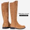 imageVepose Womens 9662 Knee High Boots Casual Tall Riding Boots Low Flat Heel Wide Calf and Inner ZipperKnee High Boots9662camel