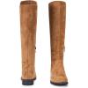 imageVepose Womens 9662 Knee High Boots Casual Tall Riding Boots Low Flat Heel Wide Calf and Inner ZipperKnee High Boots9662camel