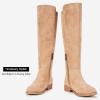 imageVepose Womens 9662 Knee High Boots Casual Tall Riding Boots Low Flat Heel Wide Calf and Inner ZipperKnee High Boots9662sand