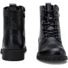 imageVepose Womens Ankle Boots Lace up Flat Fashion Combat Booties Low HeelAnkle Booties910black