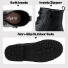 imageVepose Womens Ankle Boots Lace up Flat Fashion Combat Booties Low HeelAnkle Booties910black