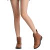 imageVepose Womens Ankle Boots Lace up Flat Fashion Combat Booties Low HeelAnkle Booties910brown