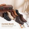 imageVepose Womens Ankle Boots Lace up Flat Fashion Combat Booties Low HeelAnkle Booties910brown