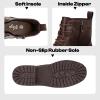imageVepose Womens Ankle Boots Lace up Flat Fashion Combat Booties Low HeelAnkle Booties910coffee