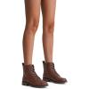 imageVepose Womens Ankle Boots Lace up Flat Fashion Combat Booties Low HeelAnkle Booties910cognac