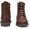 imageVepose Womens Ankle Boots Lace up Flat Fashion Combat Booties Low HeelAnkle Booties910cognac