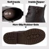 imageVepose Womens Ankle Boots Lace up Flat Fashion Combat Booties Low HeelAnkle Booties910dark Brown