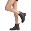 imageVepose Womens Ankle Boots Lace up Flat Fashion Combat Booties Low HeelAnkle Booties910dark Brown