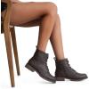 imageVepose Womens Ankle Boots Lace up Flat Fashion Combat Booties Low HeelAnkle Booties910dark Brown