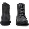 imageVepose Womens Ankle Boots Lace up Flat Fashion Combat Booties Low HeelAnkle Booties910grey