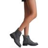 imageVepose Womens Ankle Boots Lace up Flat Fashion Combat Booties Low HeelAnkle Booties910grey