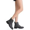 imageVepose Womens Ankle Boots Lace up Flat Fashion Combat Booties Low HeelAnkle Booties910grey