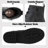 imageVepose Womens Ankle Boots Lace up Flat Fashion Combat Booties Low HeelAnkle Booties910grey