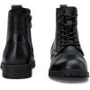 imageVepose Womens Ankle Boots Lace up Flat Fashion Combat Booties Low HeelLeather Booties910lblack