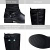 imageVepose Womens Riding Knee High Boots Calf Tall Stretch Retro Low Heel 952 Boots with ZipperBlackriding Retro 952