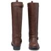 imageVepose Womens Riding Knee High Boots Calf Tall Stretch Retro Low Heel 952 Boots with ZipperCoffeeDark Brownriding Retro 952