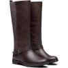imageVepose Womens Riding Knee High Boots Calf Tall Stretch Retro Low Heel 952 Boots with ZipperCoffeeknitting Boots 955