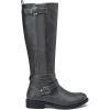 imageVepose Womens Riding Knee High Boots Calf Tall Stretch Retro Low Heel 952 Boots with ZipperGreyriding Retro 952