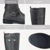 imageVepose Womens Riding Knee High Boots Calf Tall Stretch Retro Low Heel 952 Boots with ZipperGreyriding Retro 952