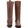 imageVepose Womens Riding Knee High Boots Calf Tall Stretch Retro Low Heel 952 Boots with ZipperYellow Brownknitting Boots 955