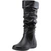 imageVepose Womens 942 Knee High Boots Suede Slouch Flat Comfort BootsSlouch Suede Boots942black Pu