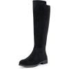 Knee High Boots-9662-black Suede