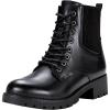 imageVepose Womens Ankle Boots Combat Lace up Booties with Inside ZipperLeather916lblack