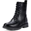 imageVepose Womens Combat Ankle Black Flat Boots Military Fashion 925 Booties Inner ZipperZipper Combat925black