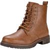 imageVepose Womens Combat Ankle Boots Lace up Classic Short Low Heel Zipper 9623 BootiesYellow Brownclassic Boots9623